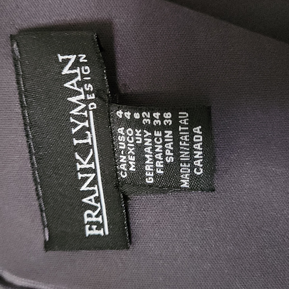 🇨🇦***Frank Lyman Design Grey and White Sheath Dress / Made in Canada - Picture 6 of 7